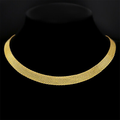Colier cu lanț de rețea plată pentru femei, bărbați, din oțel inoxidabil, plasă de culoare aurie, coliere pentru claviculă, choker, bijuterii, cadou de nuntă joyas