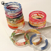 GuanLong μοντέρνα πολύχρωμα μανσέτα από ρητίνη βραχιόλια για γυναίκες Λεπτά γεωμετρικά στρογγυλά βραχιόλια βραχιόλια για κορίτσια Χέρι μόδας κοσμήματα δώρο