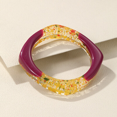 GuanLong μοντέρνα πολύχρωμα μανσέτα από ρητίνη βραχιόλια για γυναίκες Λεπτά γεωμετρικά στρογγυλά βραχιόλια βραχιόλια για κορίτσια Χέρι μόδας κοσμήματα δώρο