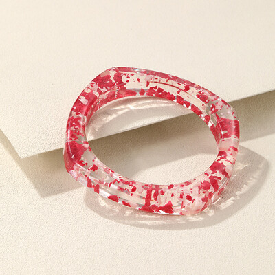 GuanLong μοντέρνα πολύχρωμα μανσέτα από ρητίνη βραχιόλια για γυναίκες Λεπτά γεωμετρικά στρογγυλά βραχιόλια βραχιόλια για κορίτσια Χέρι μόδας κοσμήματα δώρο