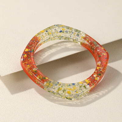 GuanLong μοντέρνα πολύχρωμα μανσέτα από ρητίνη βραχιόλια για γυναίκες Λεπτά γεωμετρικά στρογγυλά βραχιόλια βραχιόλια για κορίτσια Χέρι μόδας κοσμήματα δώρο