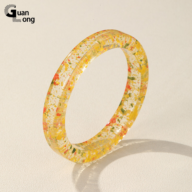 GuanLong μοντέρνα πολύχρωμα μανσέτα από ρητίνη βραχιόλια για γυναίκες Λεπτά γεωμετρικά στρογγυλά βραχιόλια βραχιόλια για κορίτσια Χέρι μόδας κοσμήματα δώρο