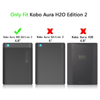 Smart Slim μαγνητική δερμάτινη θήκη PU για Kobo Aura H2O Edition 2 6.8 Κυκλοφορία eReader Funda Capa For Kobo Aura H2O Edition 2