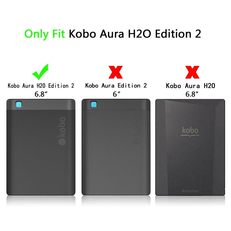 Smart Slim magnetska PU kožna torbica za Kobo Aura H2O Edition 2 6.8 Release eReader Funda Capa za Kobo Aura H2O Edition 2