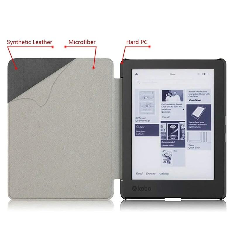 Smart Slim magnetska PU kožna torbica za Kobo Aura H2O Edition 2 6.8 Release eReader Funda Capa za Kobo Aura H2O Edition 2