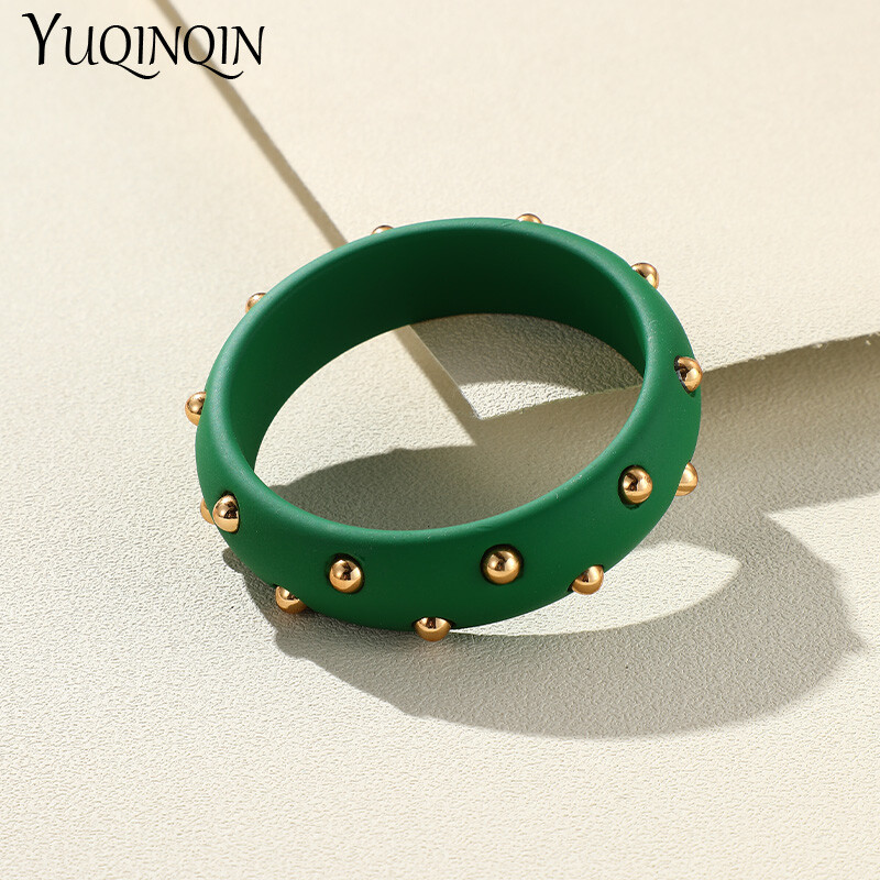 Naujos vintažinės dervos krištolinės apyrankės moterims korėjietiškos geometrinės plačios apvalios rankogalių apyrankės, žavios, madingos auksinės spalvos papuošalai