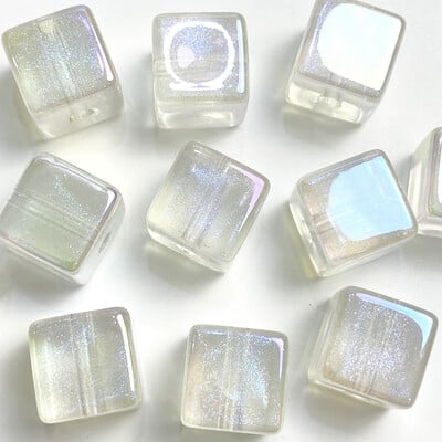 14 mm-es napfény, színes galvanizált UV-Scallion rózsaszín sellő négyzet gyöngy Barkácsolás mobiltelefon lánc gyöngy anyag tartozékok