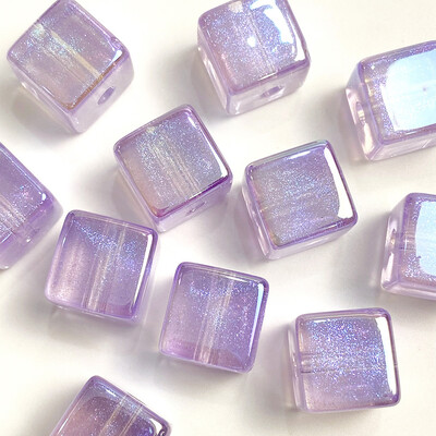 14 mm-es napfény, színes galvanizált UV-Scallion rózsaszín sellő négyzet gyöngy Barkácsolás mobiltelefon lánc gyöngy anyag tartozékok