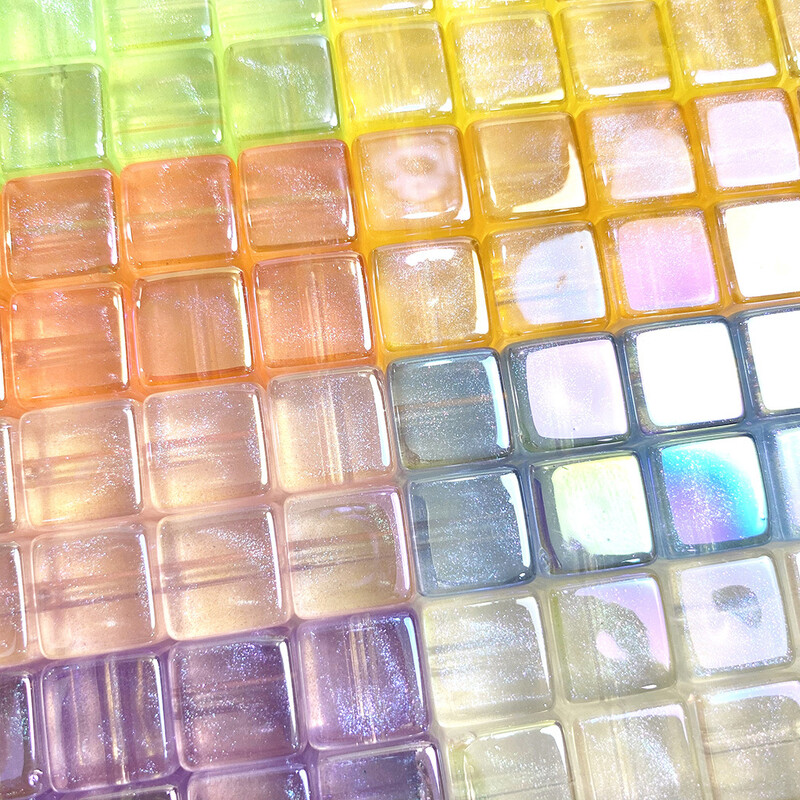 14 mm-es napfény, színes galvanizált UV-Scallion rózsaszín sellő négyzet gyöngy Barkácsolás mobiltelefon lánc gyöngy anyag tartozékok