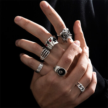 2023 Gothic Skeleton Unisex Set Ring Punk Grunge Butterfly Frog Γυναίκα Άνδρας Κοσμήματα Hip Hop Party Δαχτυλίδι Δαχτυλίδι Αξεσουάρ Νέο δώρο