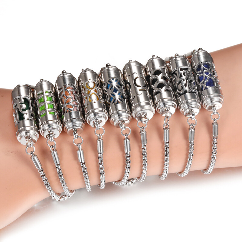 Aromaterapija Narukvica lančić od titanijskog čelika Narukvica od nehrđajućeg čelika Podesivi medaljoni za parfeme Difuzor eteričnog ulja Nakit