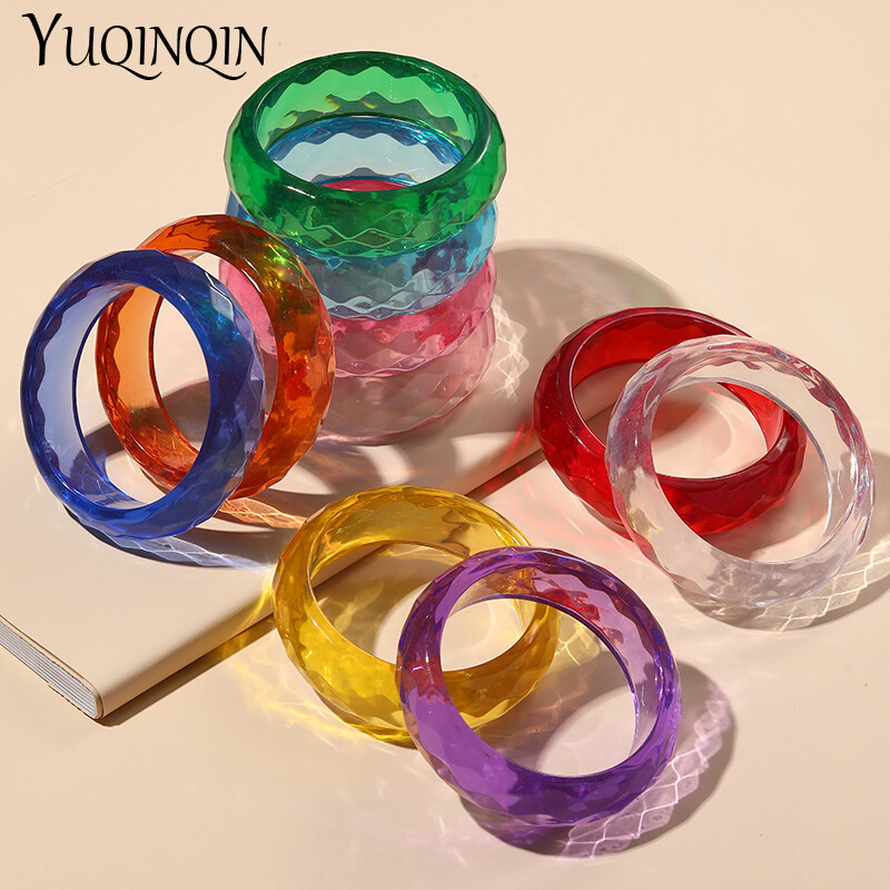 Brățări late colorate cu manșetă pentru femei Trending din rășină acrilică Punk Fete Brățară Brelocuri gotice Bijuterii de modă Cadouri