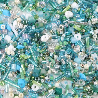 32 szín Üveggyöngyök Charm cseh lyukkal Üvegmag gyöngyök barkács karkötő gyöngyök ékszerkészítési kiegészítők E0333