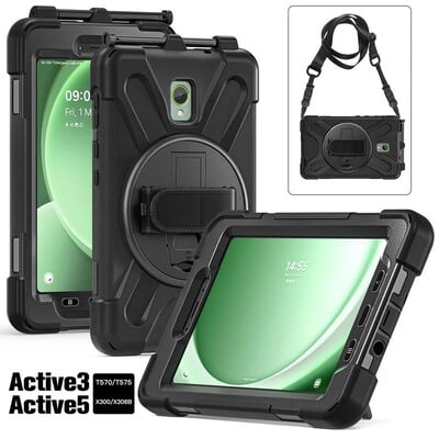 Husa rezistenta la socuri pentru Samsung Galaxy Tab Active5 SM-X300 X306B Active3 T570 T575 Husa Active 5 3 8.0 suport cu curea de umar