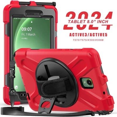 Husa rezistenta la socuri pentru Samsung Galaxy Tab Active5 SM-X300 X306B Active3 T570 T575 Husa Active 5 3 8.0 suport cu curea de umar