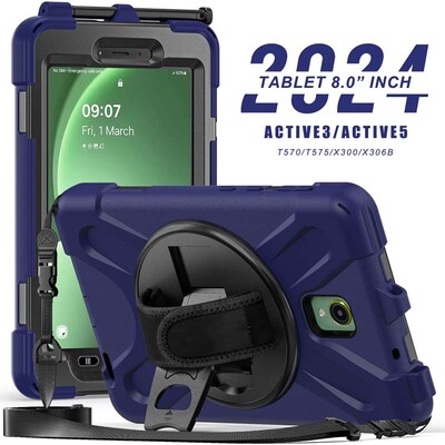 Husa rezistenta la socuri pentru Samsung Galaxy Tab Active5 SM-X300 X306B Active3 T570 T575 Husa Active 5 3 8.0 suport cu curea de umar
