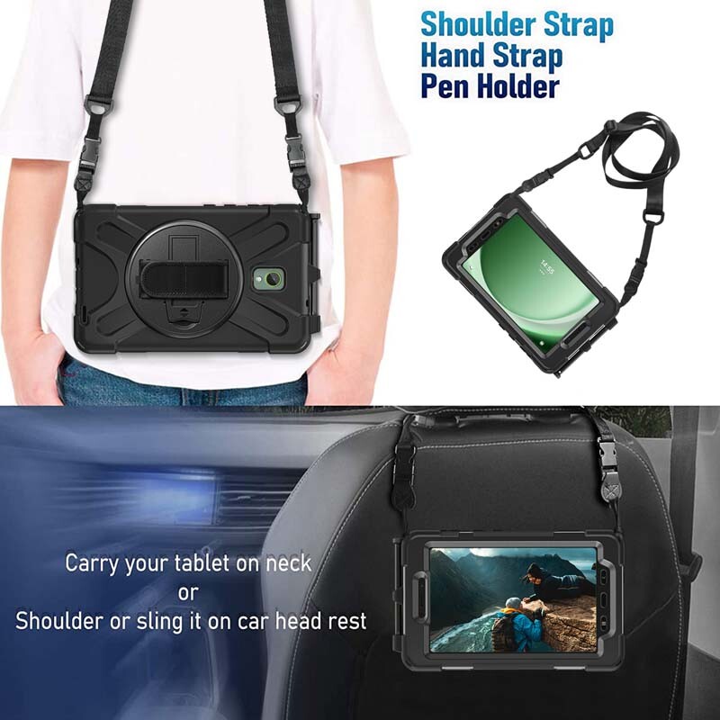 Husa rezistenta la socuri pentru Samsung Galaxy Tab Active5 SM-X300 X306B Active3 T570 T575 Husa Active 5 3 8.0 suport cu curea de umar