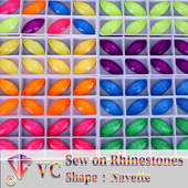 VC neon fluoreszkáló lószem varrni strasszra Navette varrás gyémánt üveg gyémánt lapos hátú barkács kiegészítők esküvő