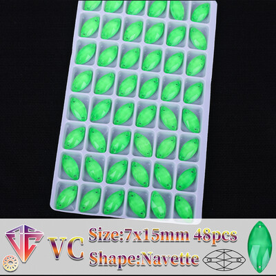 VC neon fluoreszkáló lószem varrni strasszra Navette varrás gyémánt üveg gyémánt lapos hátú barkács kiegészítők esküvő