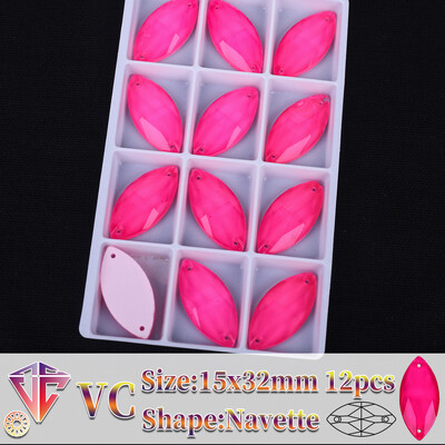 VC neon fluoreszkáló lószem varrni strasszra Navette varrás gyémánt üveg gyémánt lapos hátú barkács kiegészítők esküvő