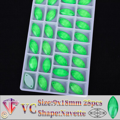 VC neon fluoreszkáló lószem varrni strasszra Navette varrás gyémánt üveg gyémánt lapos hátú barkács kiegészítők esküvő