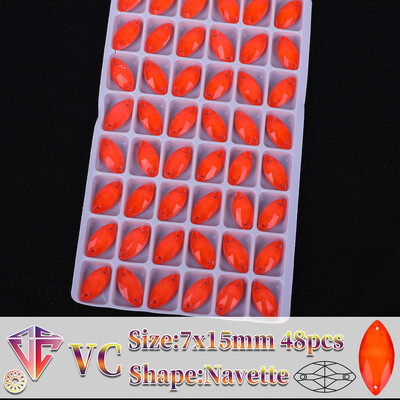 VC neon fluoreszkáló lószem varrni strasszra Navette varrás gyémánt üveg gyémánt lapos hátú barkács kiegészítők esküvő