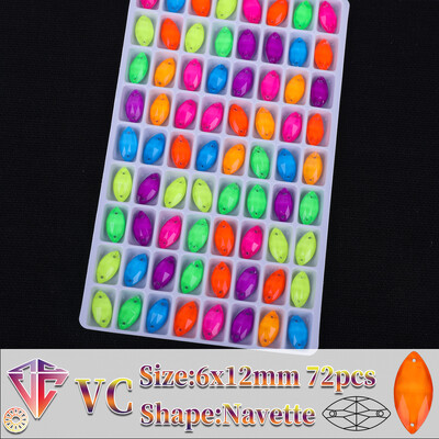 VC neon fluoreszkáló lószem varrni strasszra Navette varrás gyémánt üveg gyémánt lapos hátú barkács kiegészítők esküvő