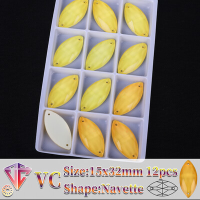 VC neon fluoreszkáló lószem varrni strasszra Navette varrás gyémánt üveg gyémánt lapos hátú barkács kiegészítők esküvő