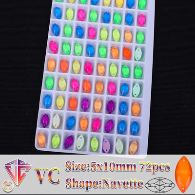 VC neon fluoreszkáló lószem varrni strasszra Navette varrás gyémánt üveg gyémánt lapos hátú barkács kiegészítők esküvő