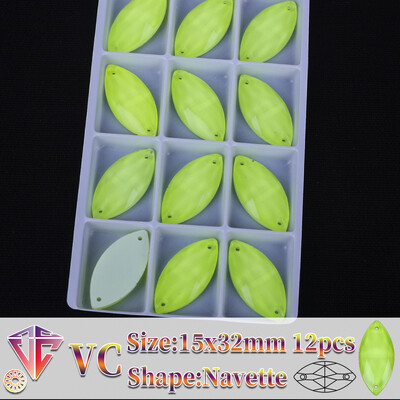 VC neon fluoreszkáló lószem varrni strasszra Navette varrás gyémánt üveg gyémánt lapos hátú barkács kiegészítők esküvő