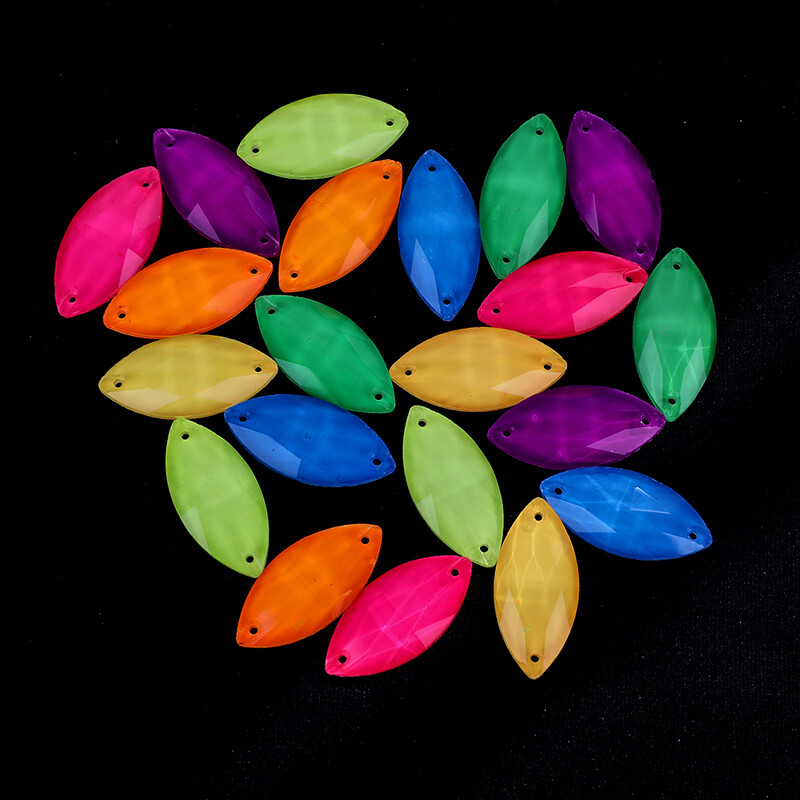 VC neon fluoreszkáló lószem varrni strasszra Navette varrás gyémánt üveg gyémánt lapos hátú barkács kiegészítők esküvő