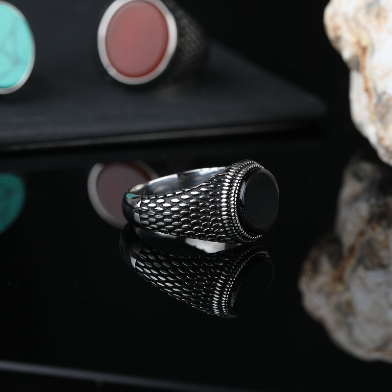 Vintage muški prsten Tirkizni kamen Punk Prsten crne boje Muški prsten od nehrđajućeg čelika Bijoux Aneis Tvornica poklona za nakit na veliko