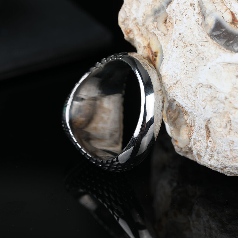 Vintage muški prsten Tirkizni kamen Punk Prsten crne boje Muški prsten od nehrđajućeg čelika Bijoux Aneis Tvornica poklona za nakit na veliko