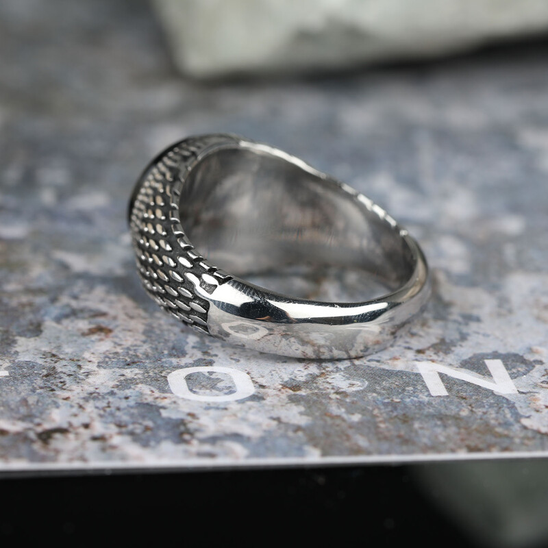 Vintage muški prsten Tirkizni kamen Punk Prsten crne boje Muški prsten od nehrđajućeg čelika Bijoux Aneis Tvornica poklona za nakit na veliko