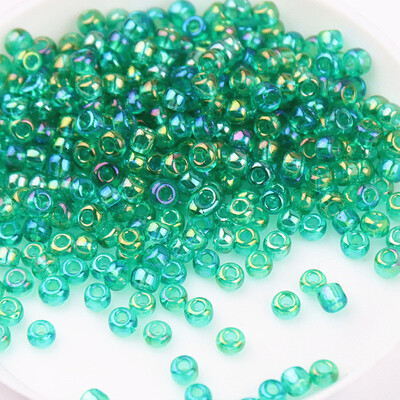 Mărgele de orez de sticlă de 1,5-4 mm de dimensiuni multiple, culoare magică, imitație transparentă, mărgele împrăștiate de culoare Nissan, accesorii pentru ciucuri cu margele DIY