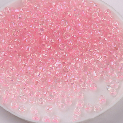 Mărgele de orez de sticlă de 1,5-4 mm de dimensiuni multiple, culoare magică, imitație transparentă, mărgele împrăștiate de culoare Nissan, accesorii pentru ciucuri cu margele DIY