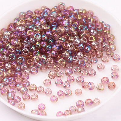 Mărgele de orez de sticlă de 1,5-4 mm de dimensiuni multiple, culoare magică, imitație transparentă, mărgele împrăștiate de culoare Nissan, accesorii pentru ciucuri cu margele DIY