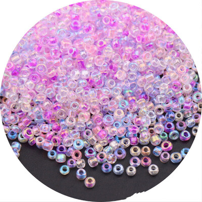 Mărgele de orez de sticlă de 1,5-4 mm de dimensiuni multiple, culoare magică, imitație transparentă, mărgele împrăștiate de culoare Nissan, accesorii pentru ciucuri cu margele DIY