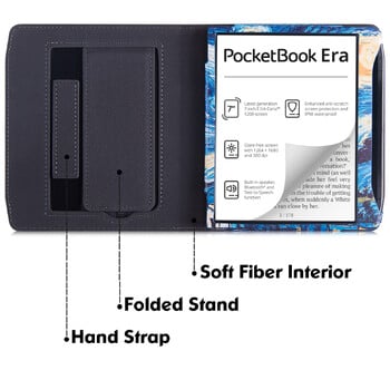 Θήκη βάσης για Pocketbook 700 Era/Era Color e-Reader - Premium PU Δερμάτινο προστατευτικό κάλυμμα με ιμάντα χειρός και αυτόματη αφύπνιση