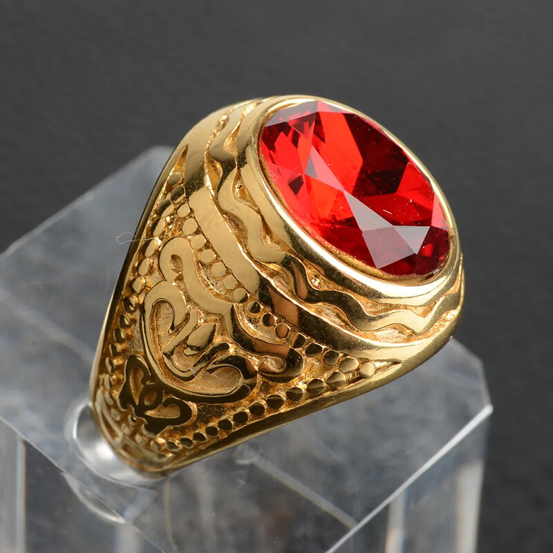 Inele de piatră albastru bleumarin lucrate manual pentru bărbați Gravurat Rock Punk Bijuterii bărbați din oțel inoxidabil Inel cu sigiliu pentru bărbați argintiu culoare auriu