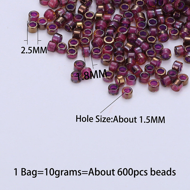600 kusov 2,5 mm japonských kvalitných sklenených korálok pre natívnu korálkovú prácu, 10 gramov/vrecko, vodeodolné, pozlátené sklenené korálky
