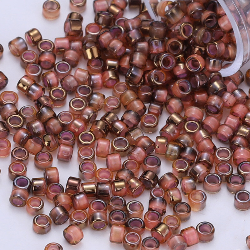 600 kusov 2,5 mm japonských kvalitných sklenených korálok pre natívnu korálkovú prácu, 10 gramov/vrecko, vodeodolné, pozlátené sklenené korálky