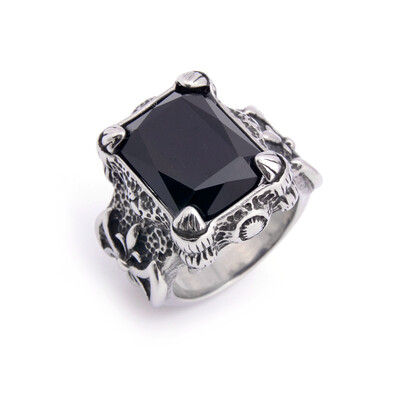 Vintage nordijski vikinški zmajev prsten s kandžama s crvenim plavim crnim kamenom i kristalima od nehrđajućeg čelika punk rock prstenje velika veličina 13 14 15