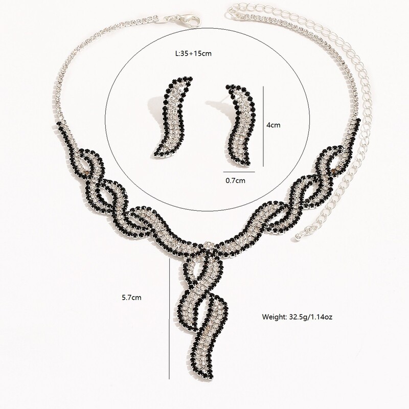 Uus moodne ja elegantne naiste kristallist kaelakee kõrvarõngad peen peokleitide komplekt kett pruudi pulmatarvikud kingitus