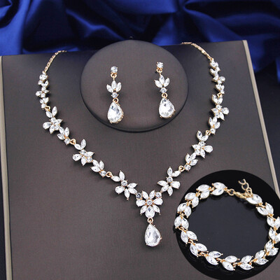 Seturi de bijuterii verde lime de 3 buc pentru femei, cercei de modă, brățări, set de colier, pentru bal, nuntă, accesorii de bijuterii