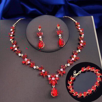 Seturi de bijuterii verde lime de 3 buc pentru femei, cercei de modă, brățări, set de colier, pentru bal, nuntă, accesorii de bijuterii