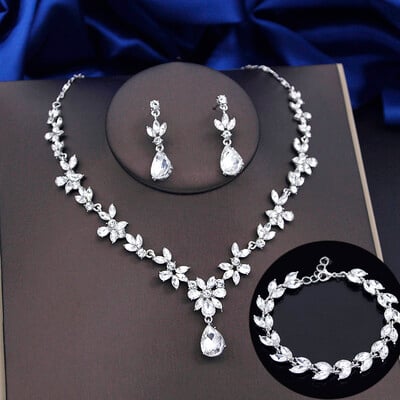 Seturi de bijuterii verde lime de 3 buc pentru femei, cercei de modă, brățări, set de colier, pentru bal, nuntă, accesorii de bijuterii