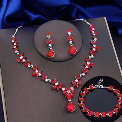 Seturi de bijuterii verde lime de 3 buc pentru femei, cercei de modă, brățări, set de colier, pentru bal, nuntă, accesorii de bijuterii