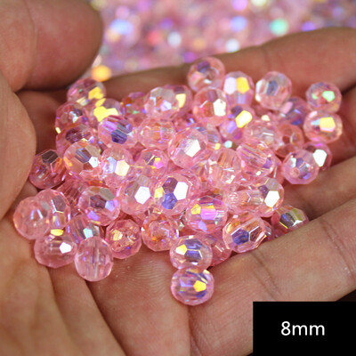 Mărgele rotunde de 8 mm cu 32 fațete Mărgele din rășină transparentă cu fațete Mărgele distanțatoare libere pentru realizarea de bijuterii Colier brățară cu ac