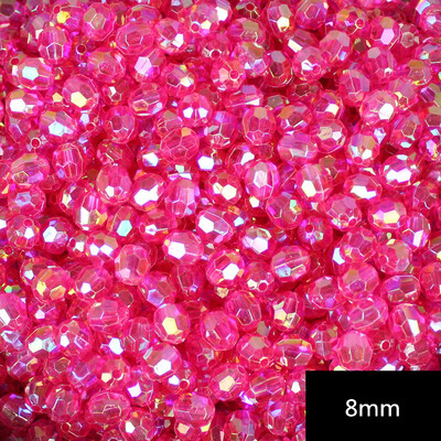 Mărgele rotunde de 8 mm cu 32 fațete Mărgele din rășină transparentă cu fațete Mărgele distanțatoare libere pentru realizarea de bijuterii Colier brățară cu ac